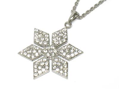 Crystal snowflake pendant necklace