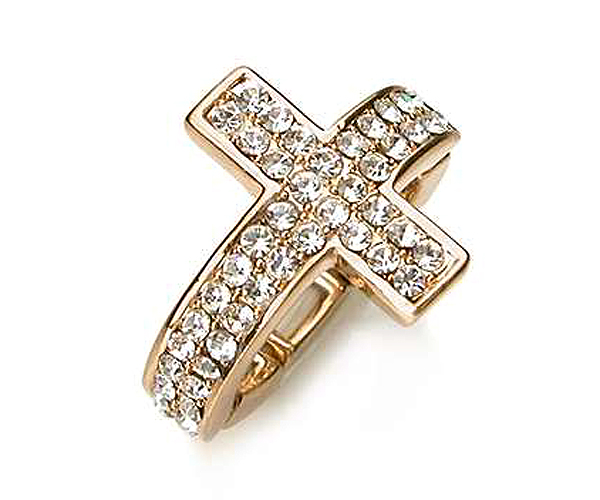 Crystal cross stretch ring