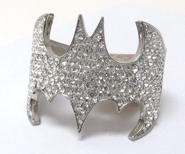 Crystal stud batman hinge bangle