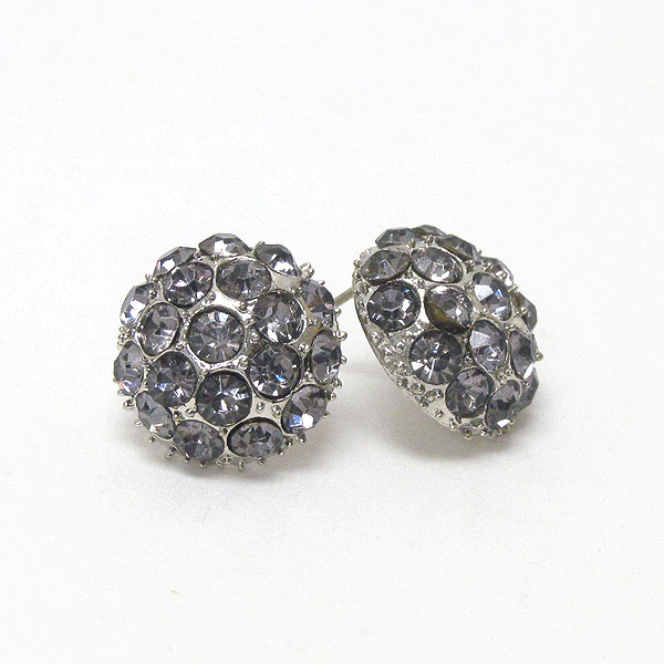 Crystal deco half ball stud earring