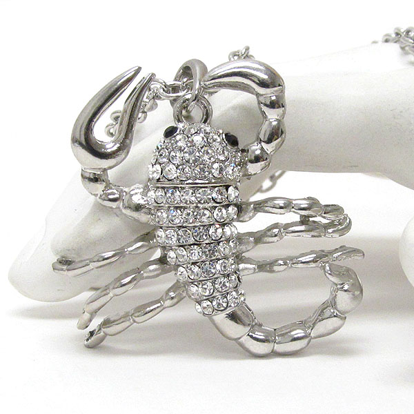 Crystal scorpion pendant necklace - halloween