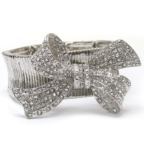 Crystal deco bow stretch bracelet