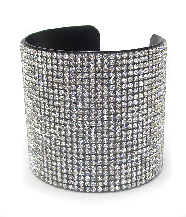 Rhinestone metal cuff bracelet