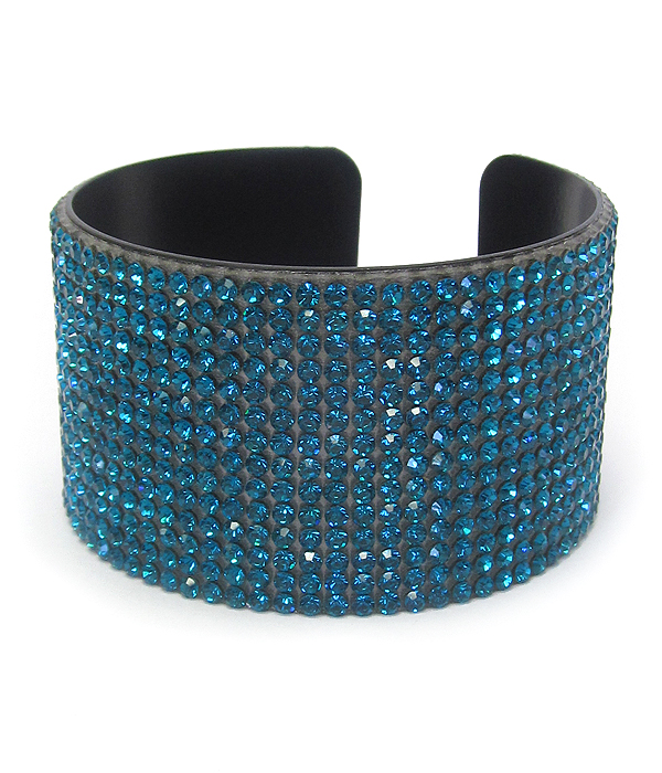 Rhinestone metal cuff bracelet