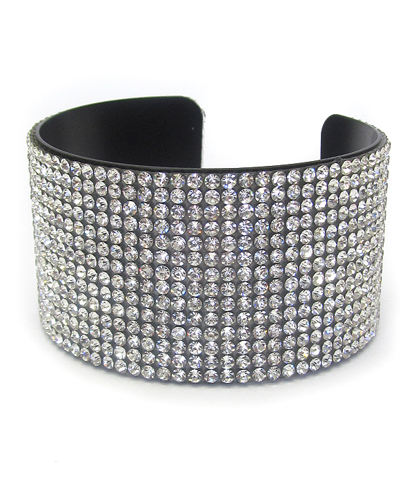 Rhinestone metal cuff bracelet