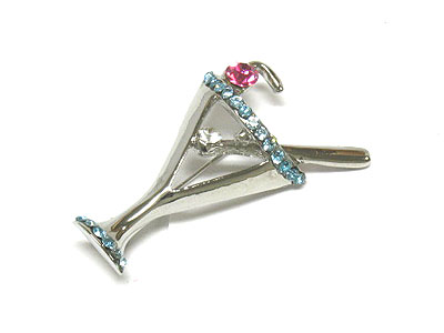 Crystal cocktail brooch