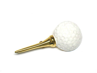 Golf ball and tee brooch