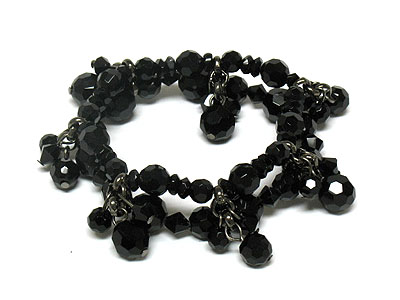 Crystal bead double stretch bracelet