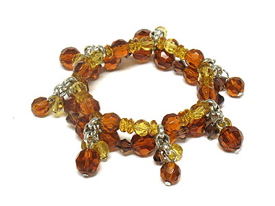 Crystal bead double stretch bracelet