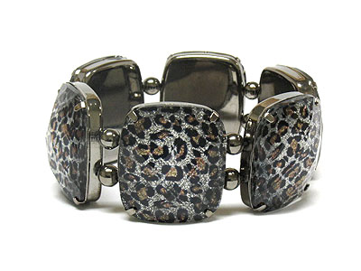 Animal print formica double stretch bracelet