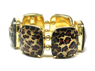 Animal print formica double stretch bracelet