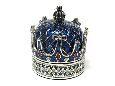 Crystal deco crown jewelry box