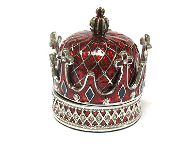 Crystal deco crown jewelry box