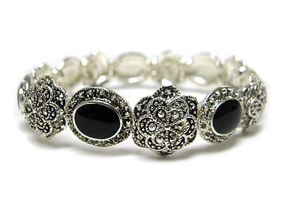 Marcasite look double stretch bracelet