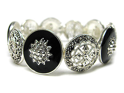 Marcasite look double stretch bracelet