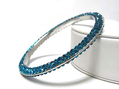 Double crystal line bangle bracelet