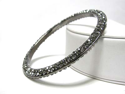 Double crystal line bangle bracelet