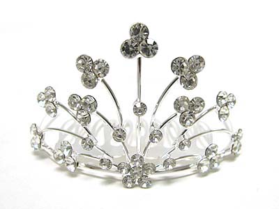 Multi crystal flower crown style comb