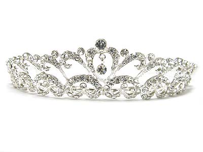 Rhinestone low crown tiara