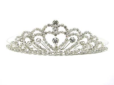 Rhinestone heart crown tiara