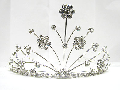 Multi crystal flower crown tiara