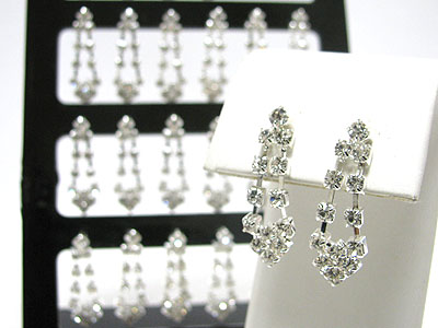 Sell dy dozen - small rhinestone earring 12 pair set mens jewelry