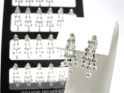 Sell dy dozen - small rhinestone earring 12 pair set mens jewelry