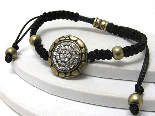 Crystal stud round disk freindship bracelet