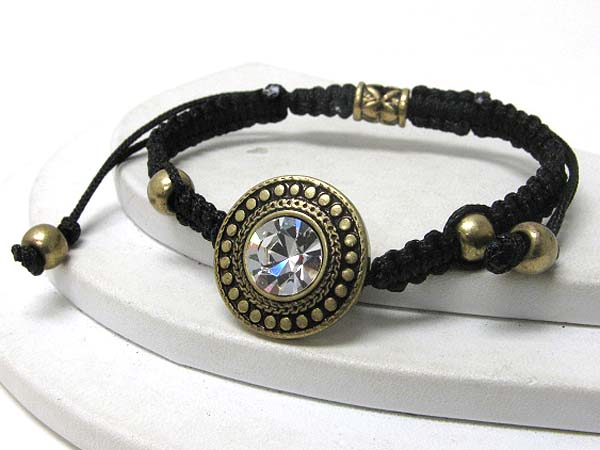 Crystal stud round disk freindship bracelet