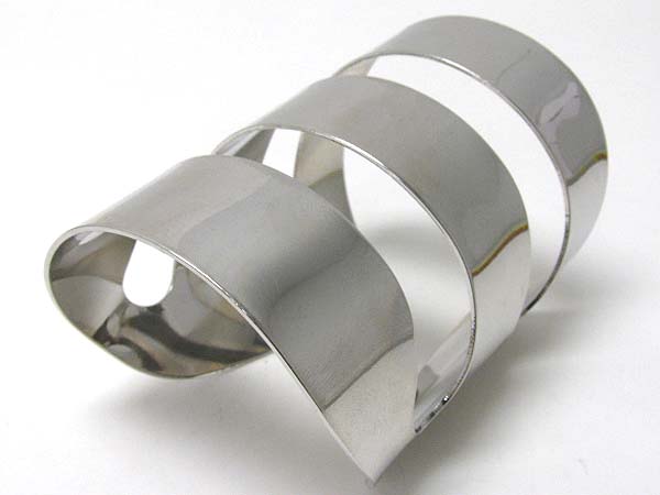 4 inch long cut out metal cuff bangle