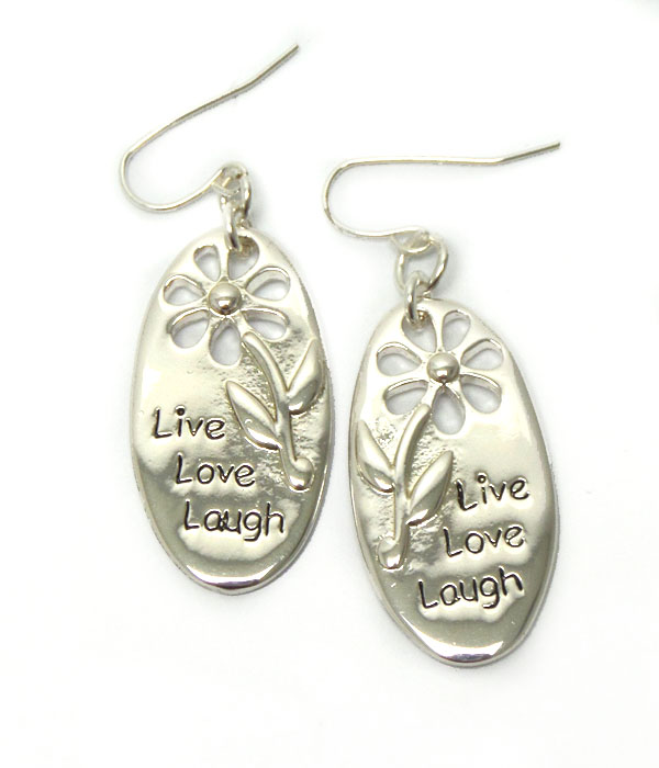 Inspiration message fish hook earrings