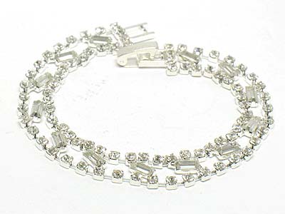 Rhinestone double line bracelet