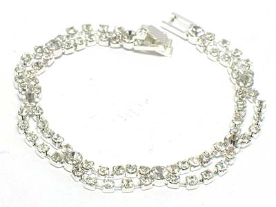 Rhinestone wave shape bracelet