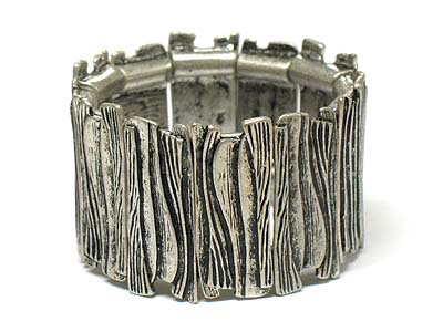 Fliligree burnish metal bar stretch bracelet