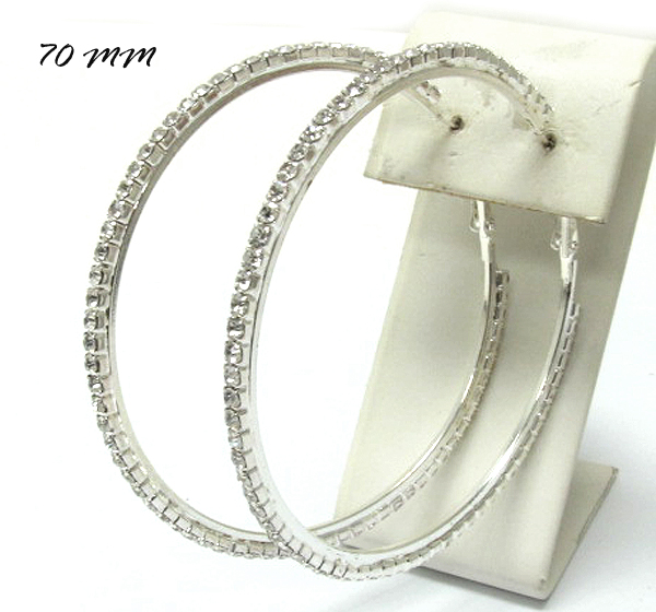 70 mm rhinestone hoop earring - hoops