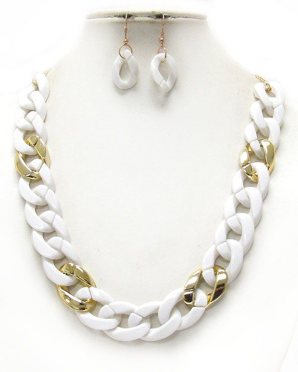 Acrylic thick chain necklace earring set