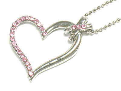 Crystal heart neckalce