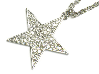 Crystal soilid star necklace