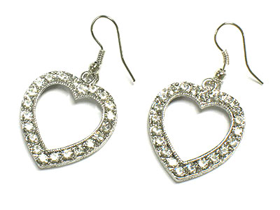 Crystal open heart earring