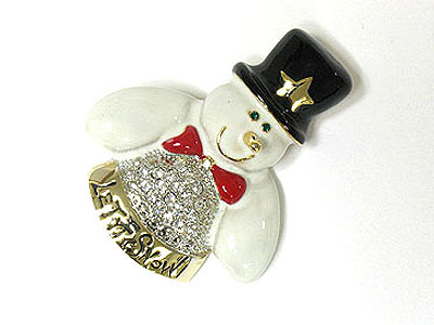 Christmas theme snowman brooch