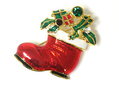 Christmas theme santas gift brooch