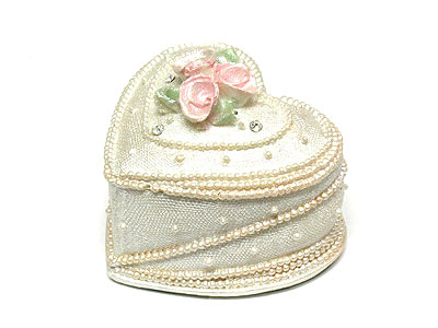 Figuline flower deco heart jewelry gift box