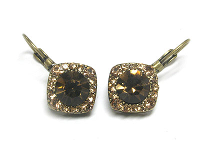 Crystal deco square earring