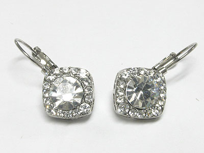 Crystal deco square earring