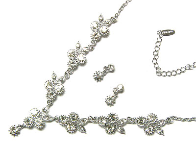 Austrian crystal y drop necklace and earring set