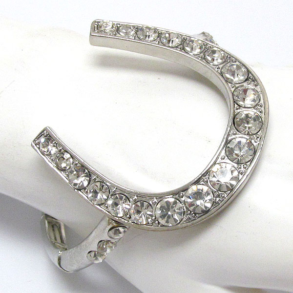 Crystal stud large horseshoe stretch bracelet