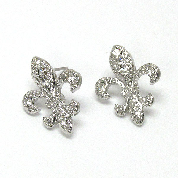 Crystal deco fleur de lis earring