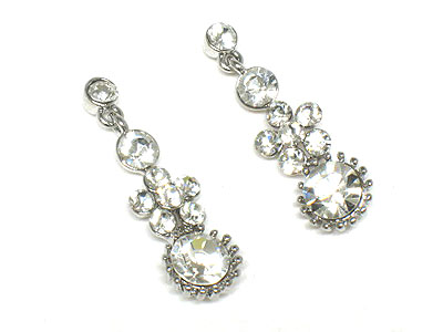 Crystal flower drop earring