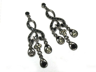 Crystal waved chandelier earring