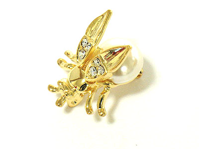 Crystal bug brooch